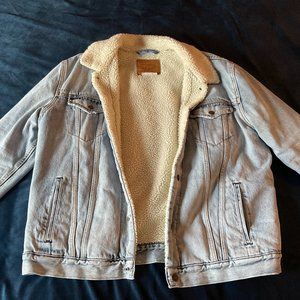 Levi's Premium Trucker Jean Jacket Snap Front Fleece Sherpa Lined XXL